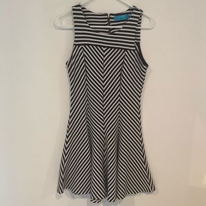 Navy and White Striped Cocktail Dress